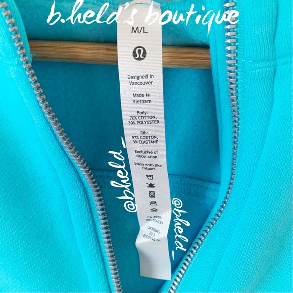 lululemon Scuba Oversized Half-Zip Hoodie in Electric Turquoise Size M/L New NWT - Picture 6 of 15